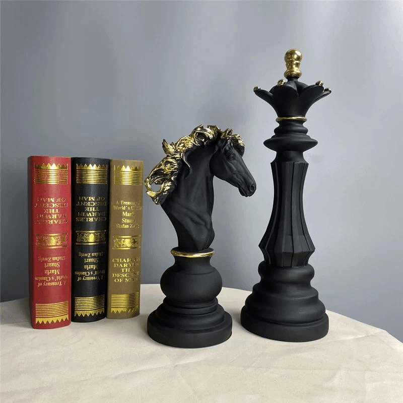 Schachfigur Deko Skulptur - Skulpturen - Schwarzer König - Voldeva