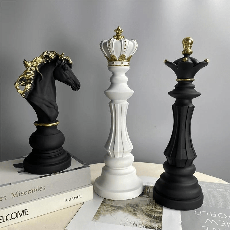 Schachfigur Deko Skulptur - Skulpturen - Schwarzer König - Voldeva