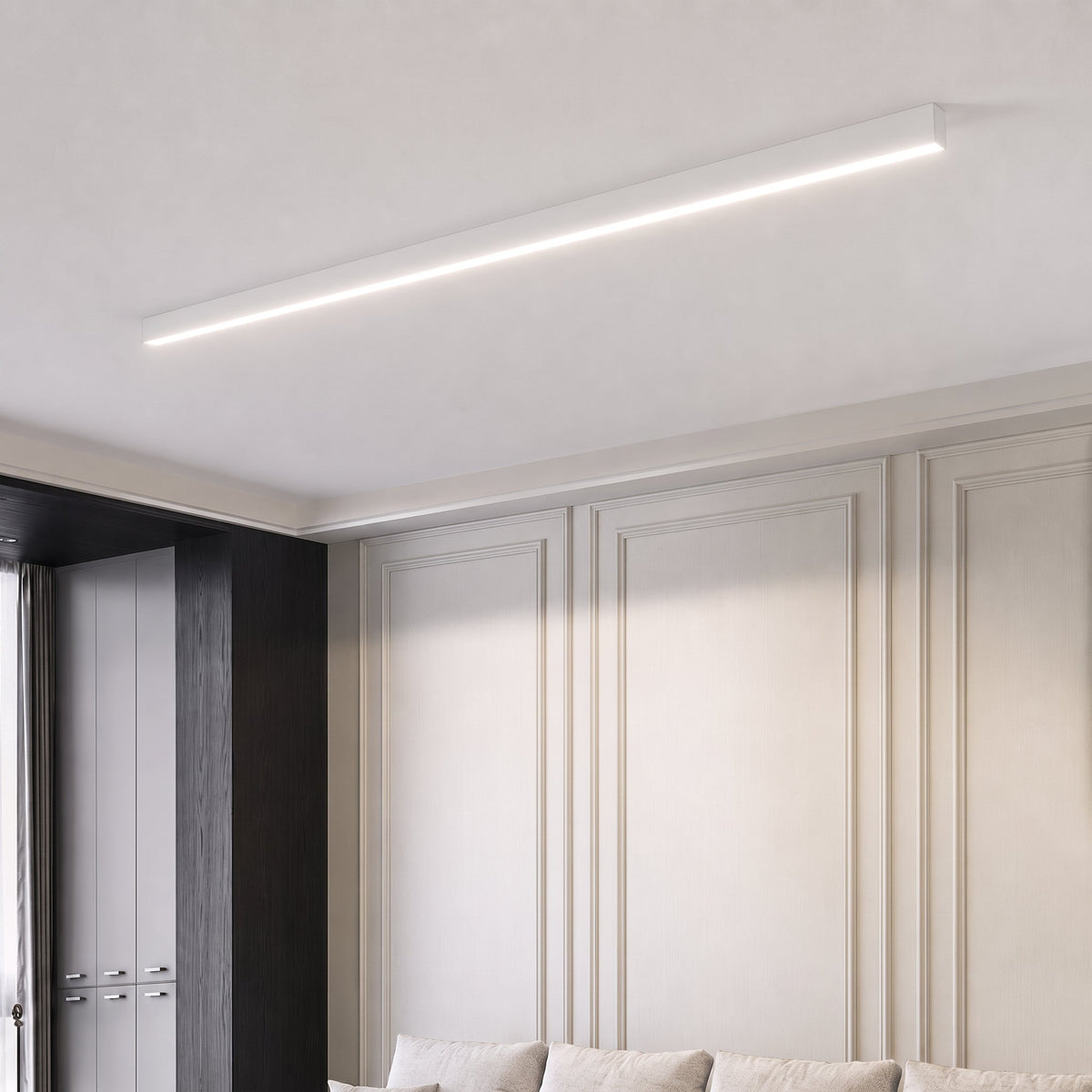 Schlanke LED-Latte Deckenleuchte Lineares Panel Flach - Ceiling Light Fixtures - Weiß - Voldeva