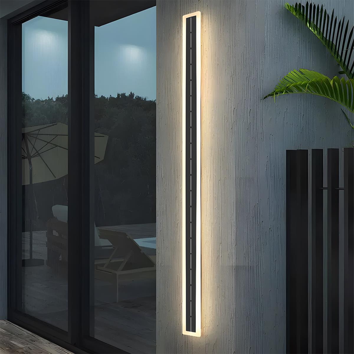 Schlanke Solar - LED - Wandleuchte - Solar - LED - Leuchte - Warmweiß - Voldeva