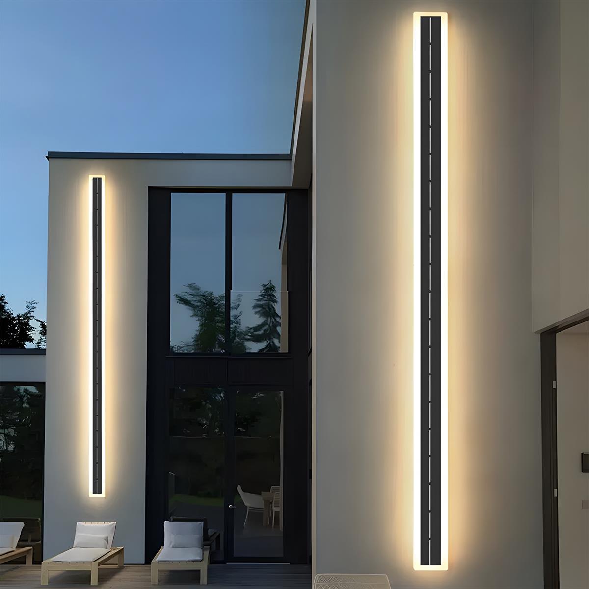 Schlanke Solar - LED - Wandleuchte - Solar - LED - Leuchte - Warmweiß - Voldeva