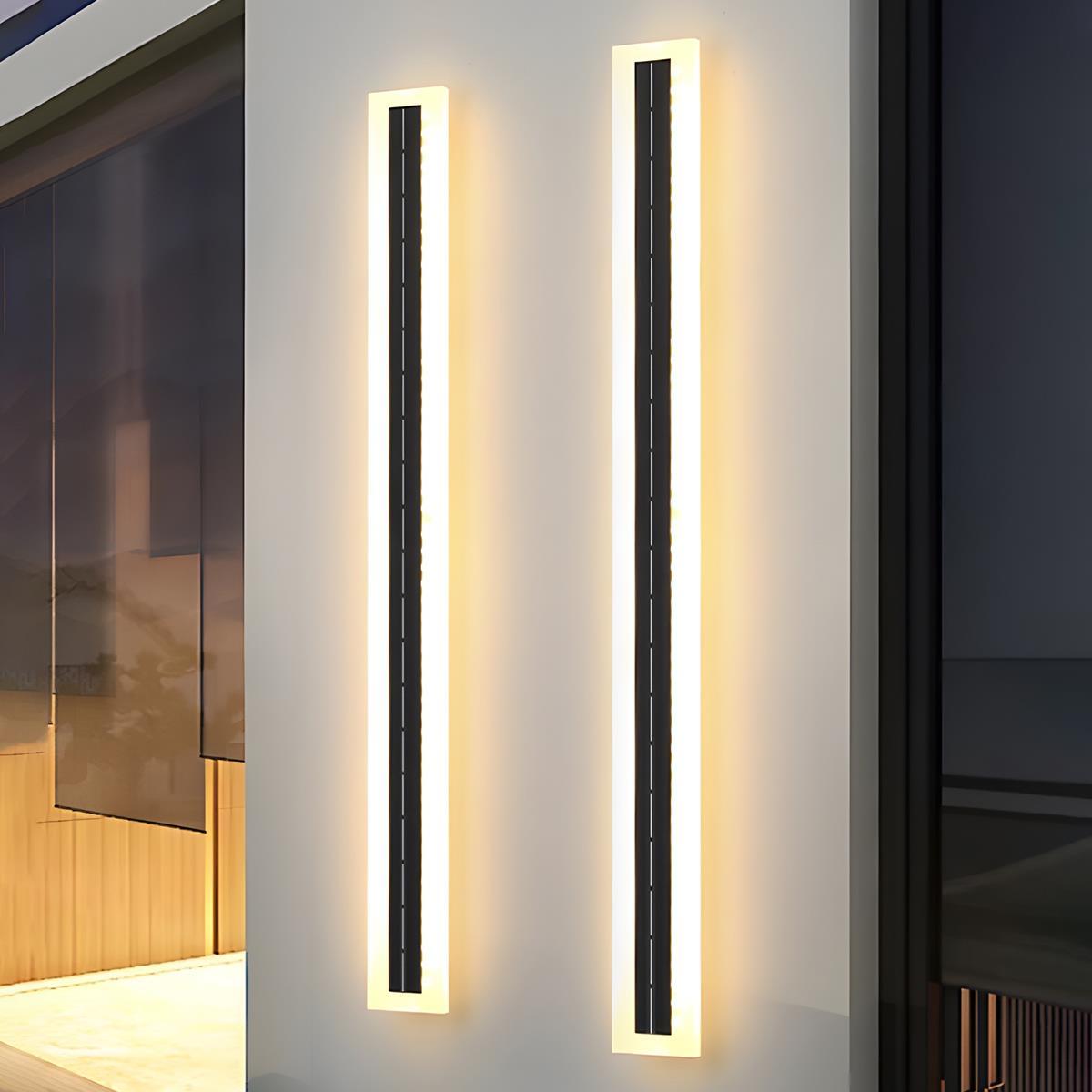 Schlanke Solar - LED - Wandleuchte - Solar - LED - Leuchte - Warmweiß - Voldeva