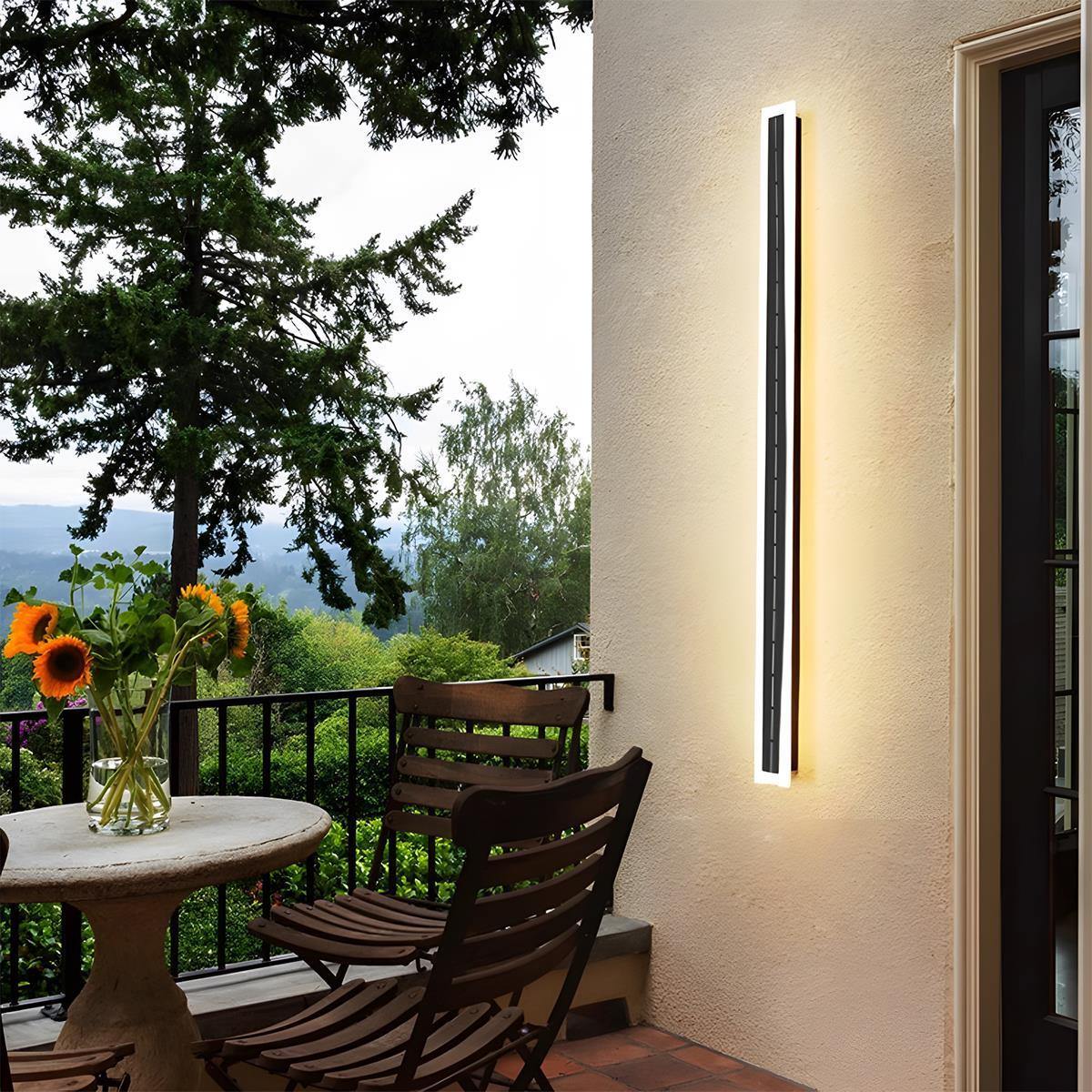 Schlanke Solar - LED - Wandleuchte - Solar - LED - Leuchte - Warmweiß - Voldeva