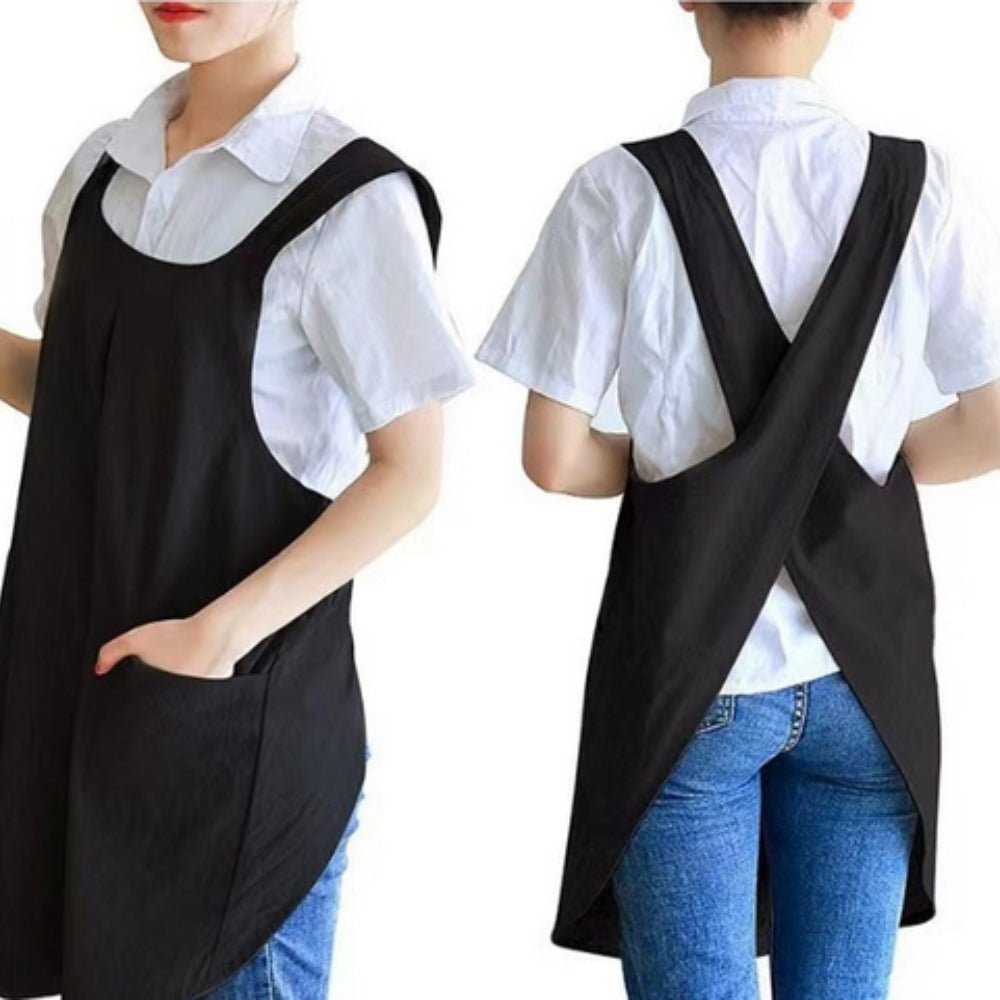 Schürzenkleid mit Kreuzrücken für Küche und Garten - Aprons - Grau - Voldeva
