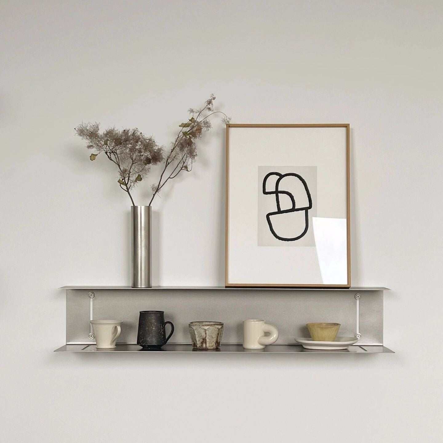 Modernes Metall - Wandregal mit seitlichen Wänden - Schweberegal - 60x15x15 cm - Voldeva