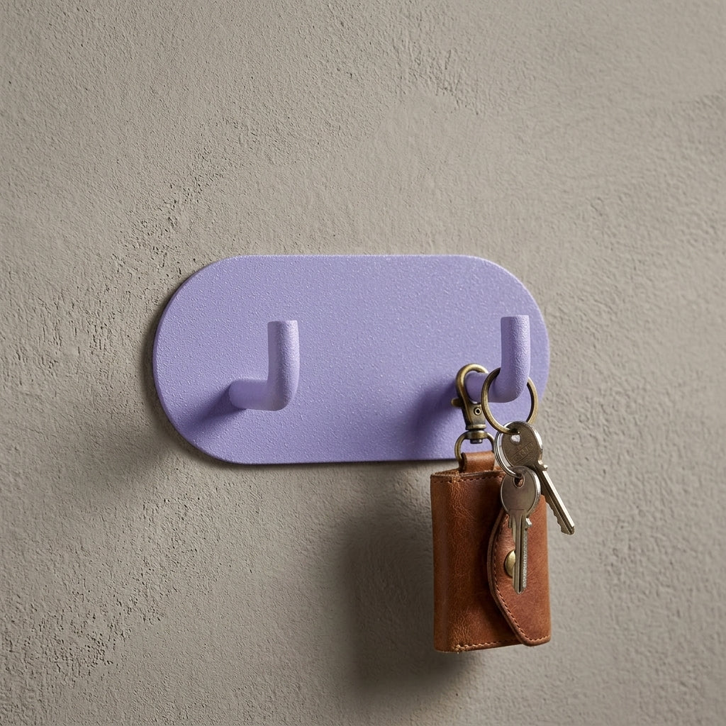 Robuster und minimalistischer selbstklebender Wandhaken - Haken - Lila - Voldeva