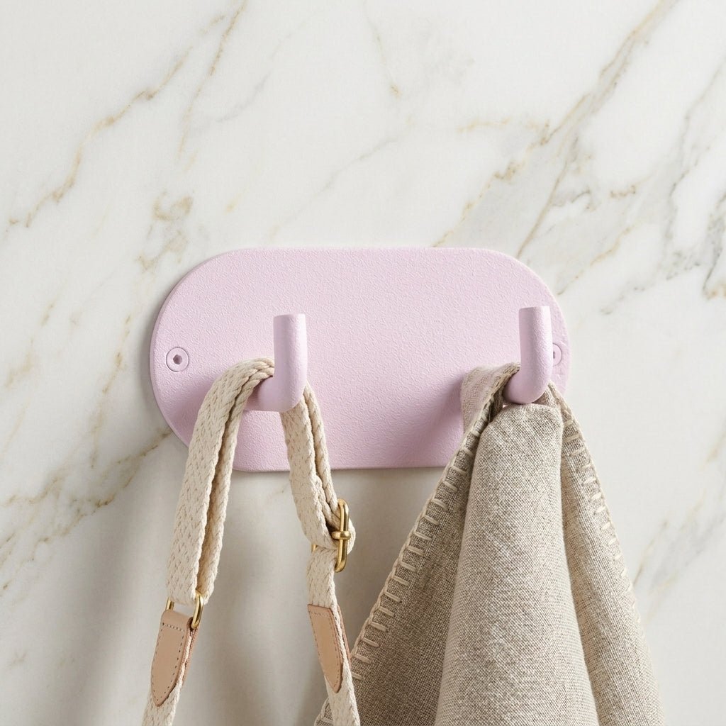 Robuster und minimalistischer selbstklebender Wandhaken - Haken - Rosa - Voldeva