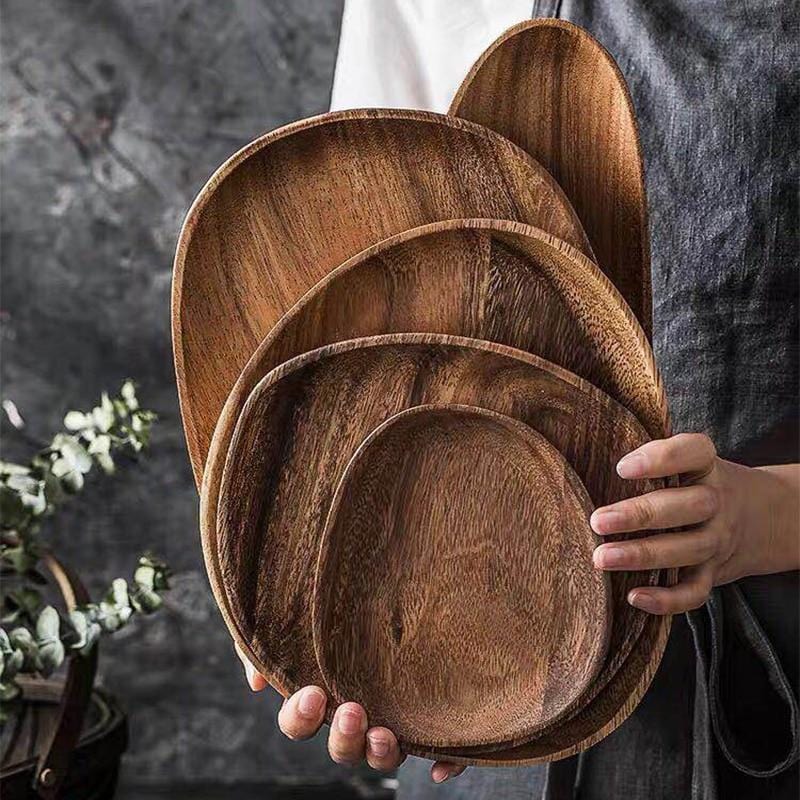 Serviertabletts aus Holz in verschiedenen Formen - Serviertabletts - 26x21x2 cm - Voldeva