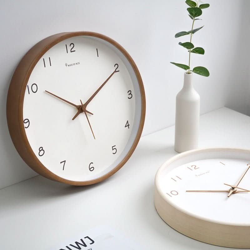 Wanduhr Analog Aus Massivholz Mit Lautlosem Uhrwerk