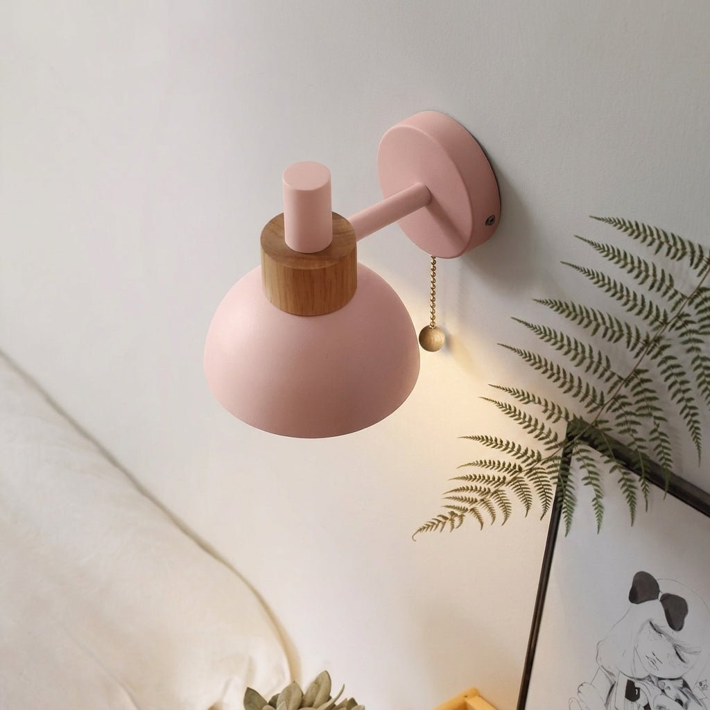 Skandinavischer Wandleuchte im Retro-Design mit Holzoptik - Wall Light Fixtures - Rosa - Voldeva