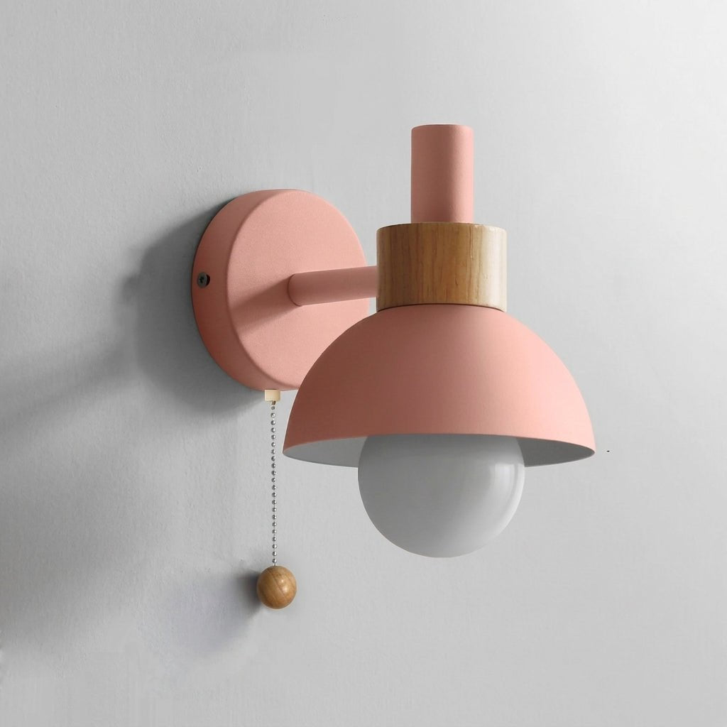Skandinavischer Wandleuchte im Retro-Design mit Holzoptik - Wall Light Fixtures - Rosa - Voldeva