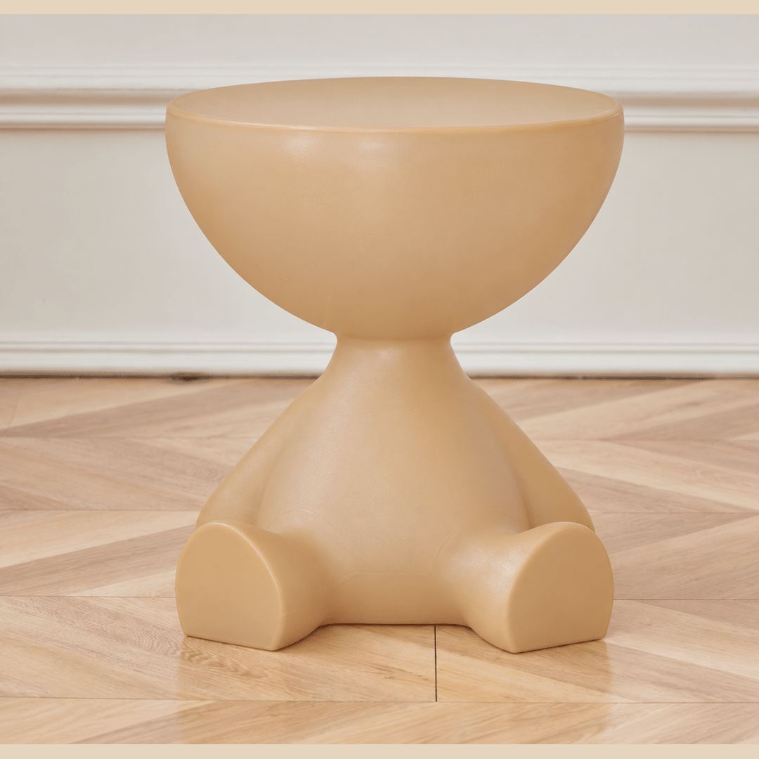 Skulpturaler Beistelltisch mit Tierfigur Design für Wohnzimmer - End Tables - Creme - Voldeva
