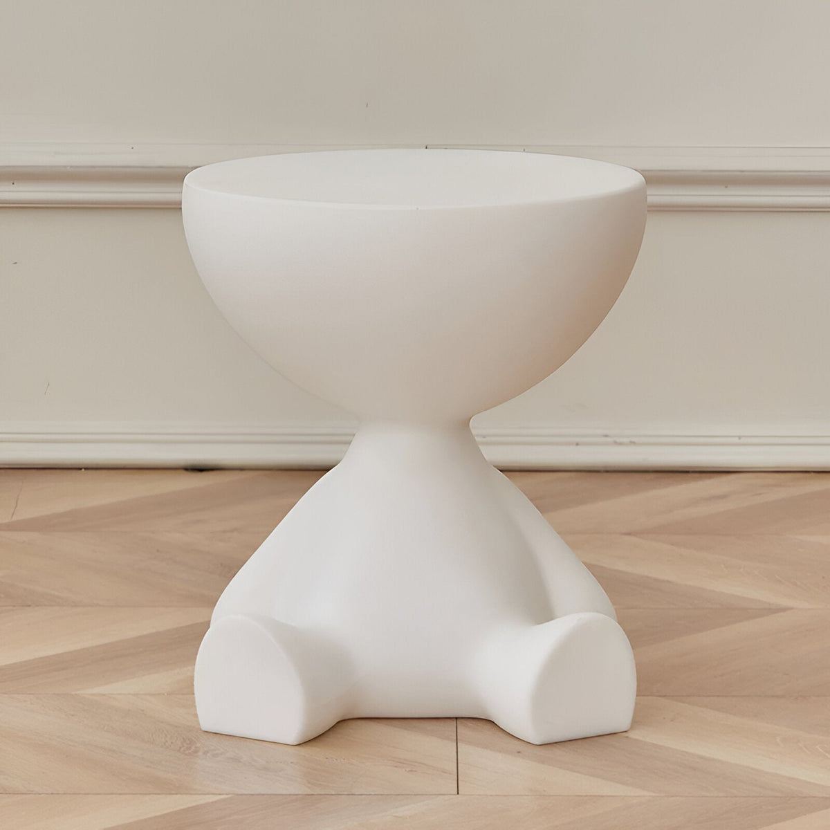 Skulpturaler Beistelltisch mit Tierfigur Design für Wohnzimmer - End Tables - Weiß - Voldeva