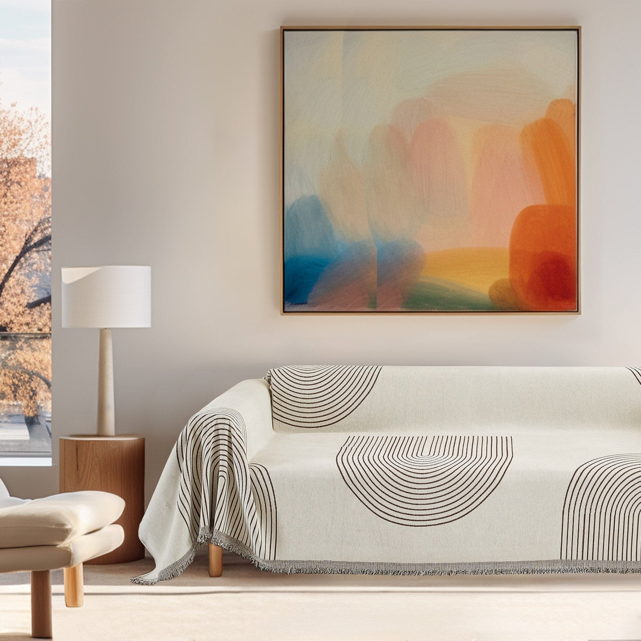 Sofa - Überwurf Mit Modernem Geometrischem Muster - Kissenbezüge - Kakao - Voldeva