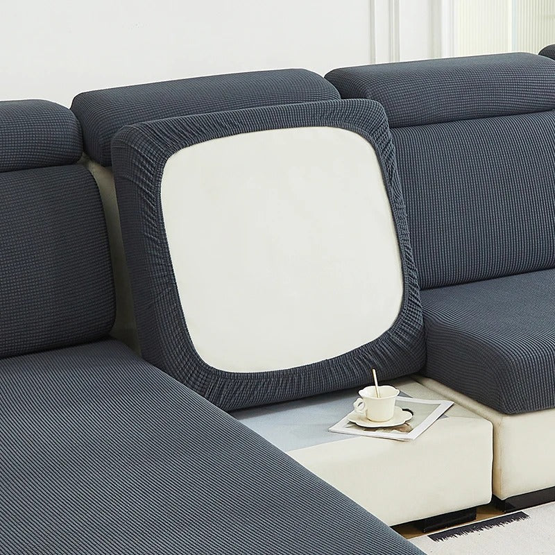 Sofakissenbezug Stretch elastisch - Sofaschutz - Dunkelgrau - Voldeva