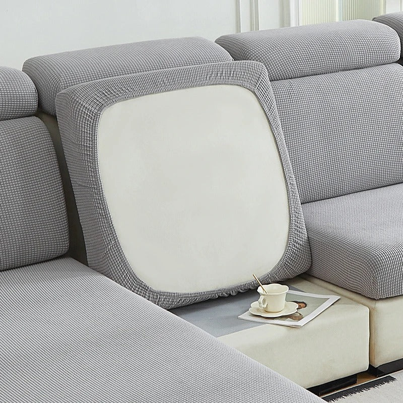 Sofakissenbezug Stretch elastisch - Sofaschutz - Grau - Voldeva