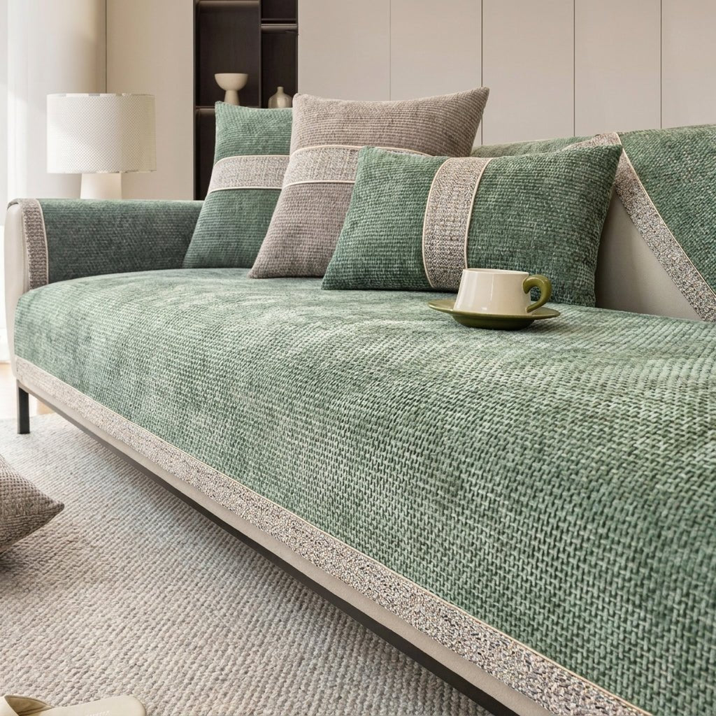 Sofaschutz und Textil - Set für das Wohnzimmer - Sofaschutz - Grün - Voldeva