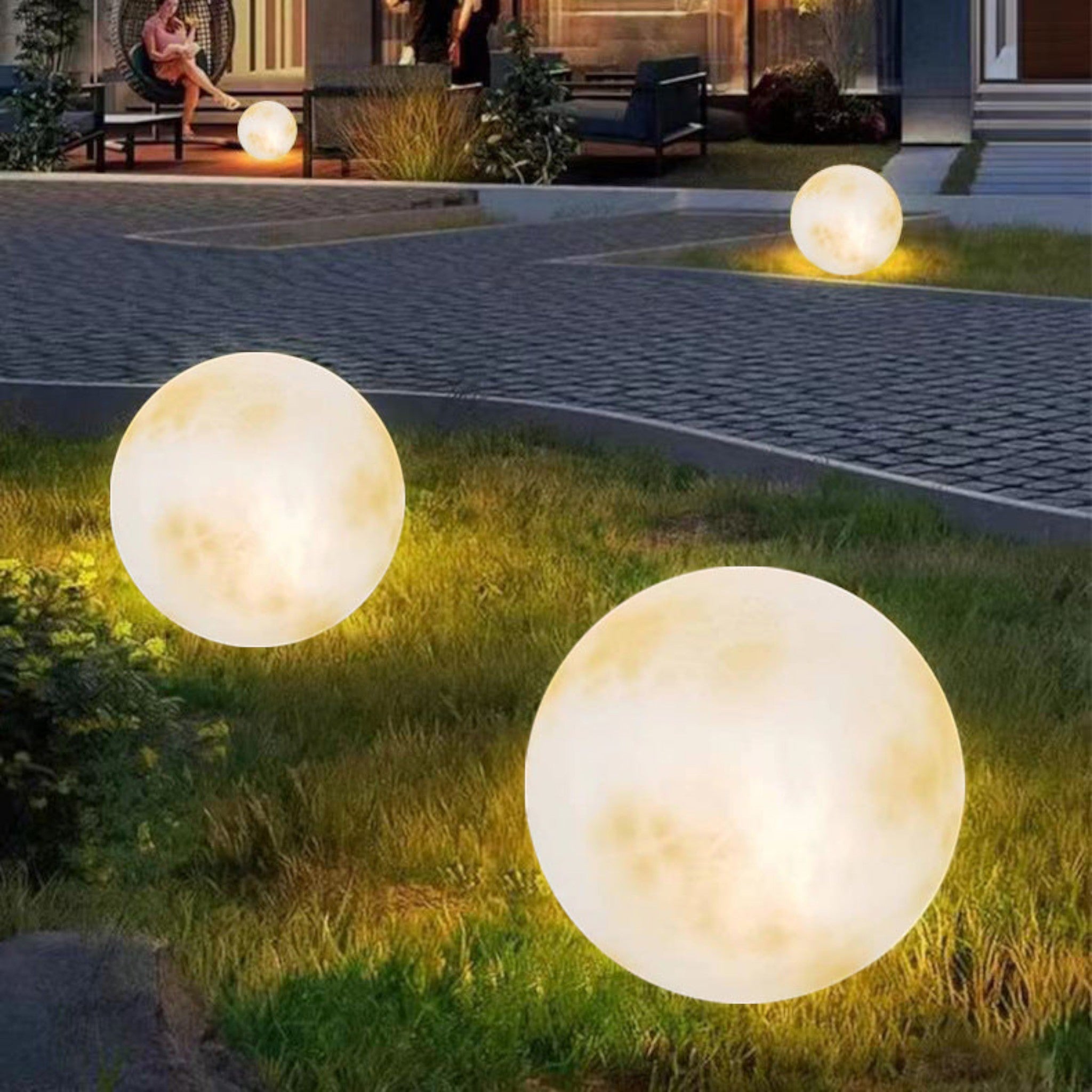 Gartenlampe in Mondform für stimmungsvolle Außenbereiche - Gartenlampe - Kabelgebunden - Voldeva