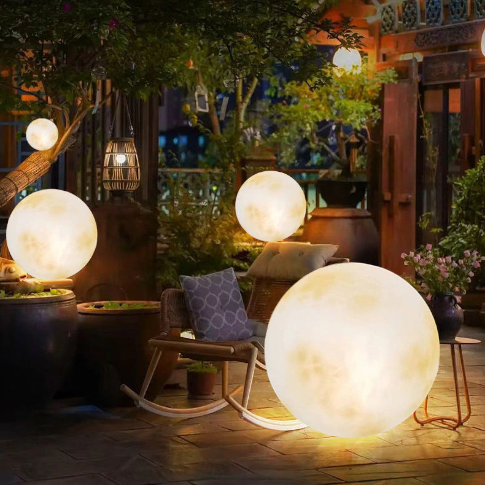 Gartenlampe in Mondform für stimmungsvolle Außenbereiche - Gartenlampe - Kabelgebunden - Voldeva