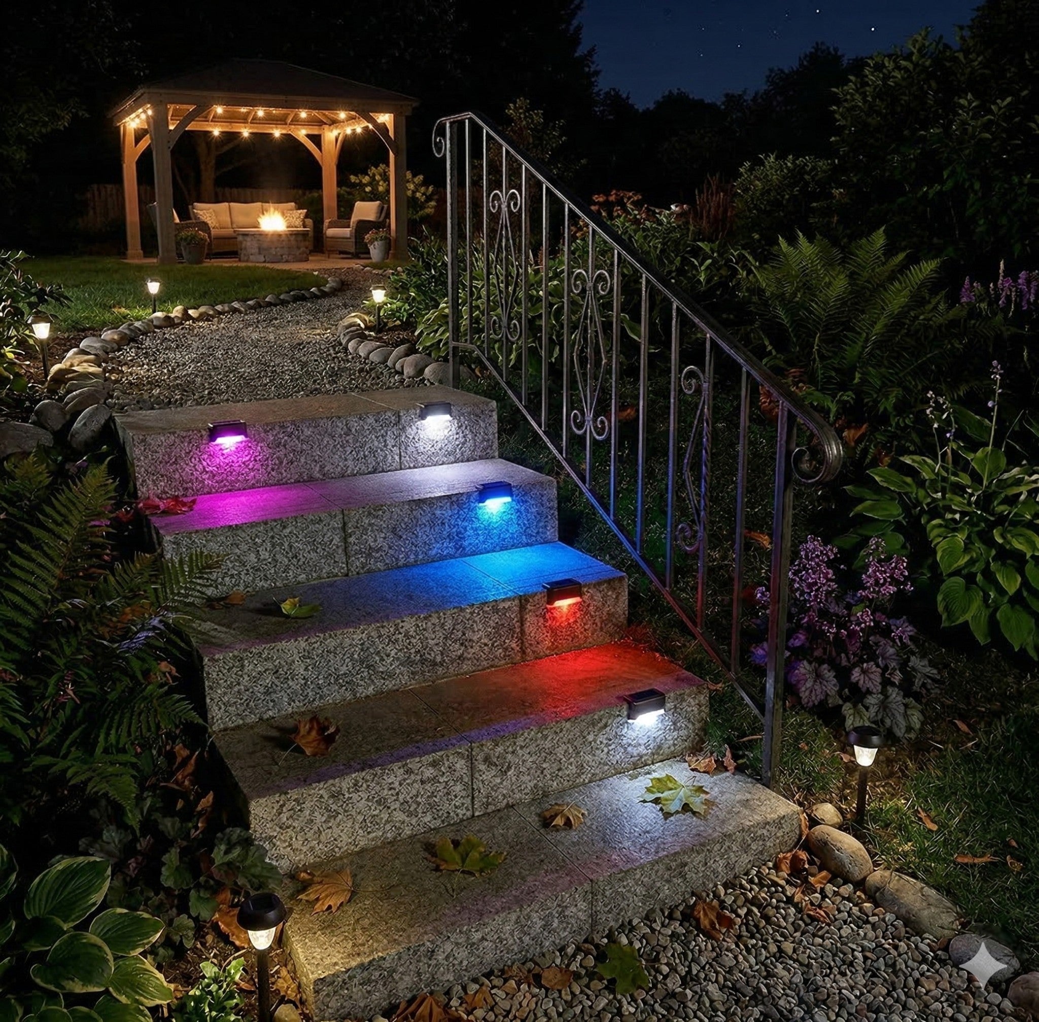 Solar LED Außenleuchten für Treppen und Zäune - Außenleuchten - Mehrfarben - Voldeva