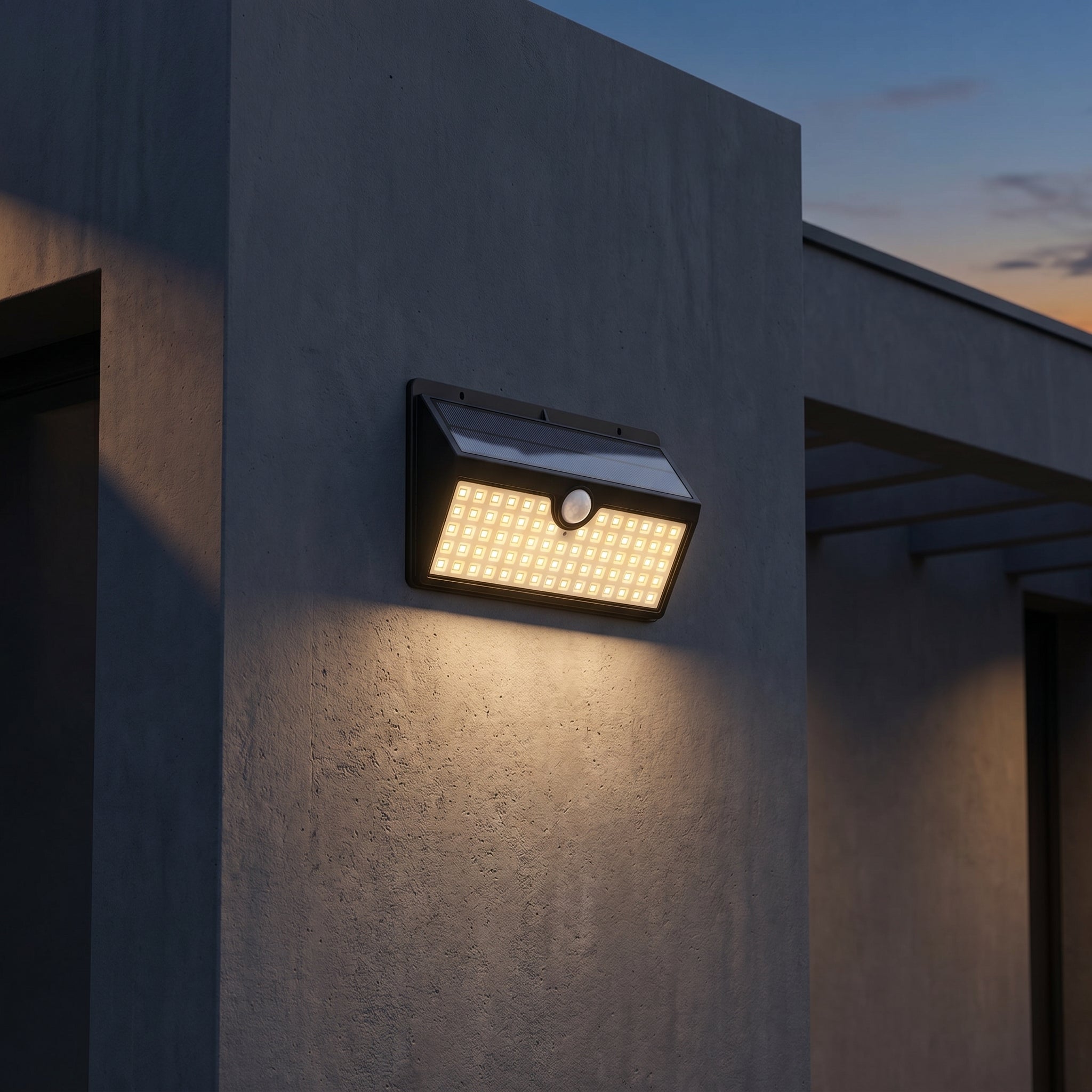 Solar LED - Außenwandleuchte mit Bewegungsmelder - Wandleuchte - Voldeva