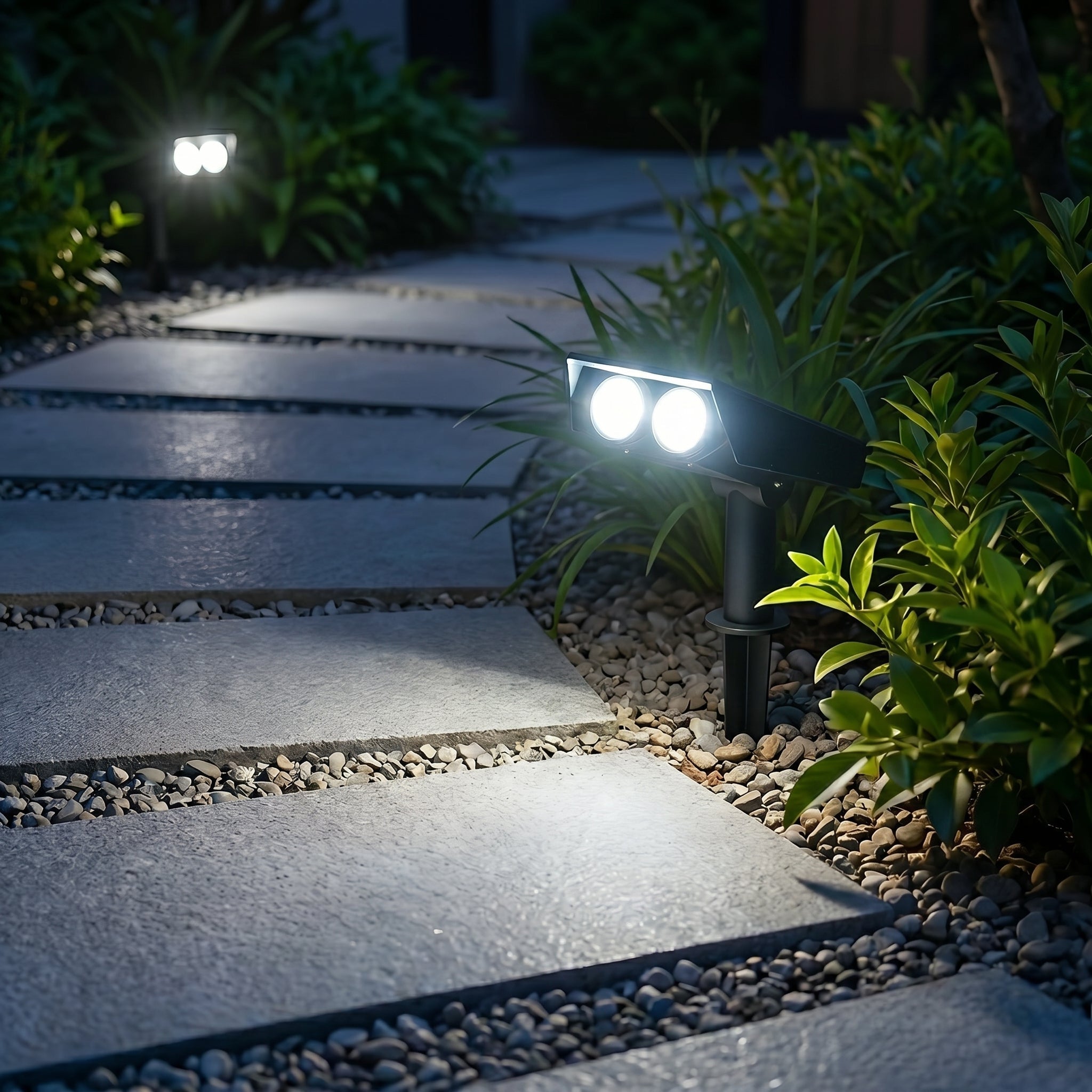Solar LED - Erdspieß Strahler für Garten und Wege - Gartenbeleuchtung - RGB - Voldeva