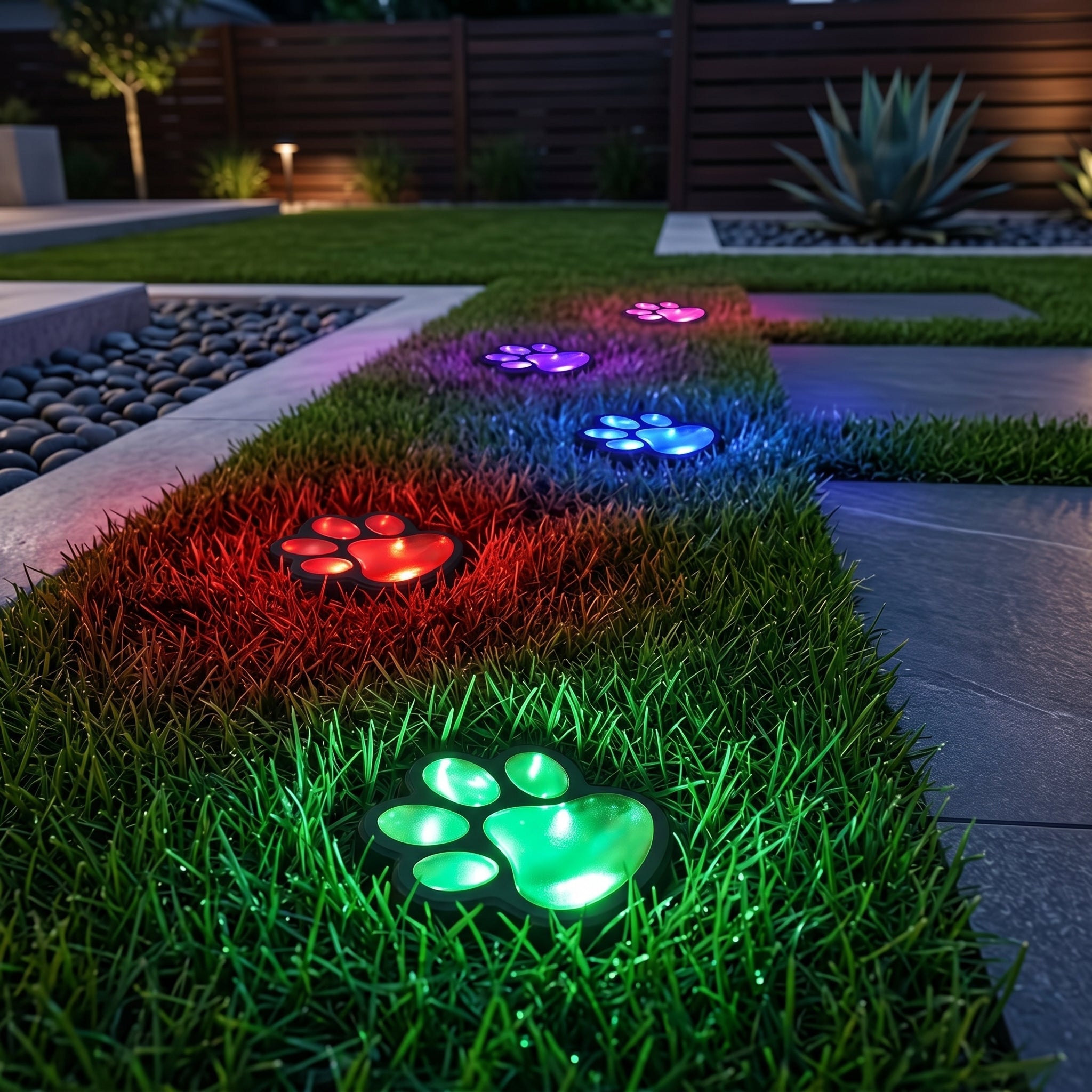 Solar LED - Gartenleuchte mit Pfoten - Design - Gartenbeleuchtung - Farbiges Licht - Voldeva