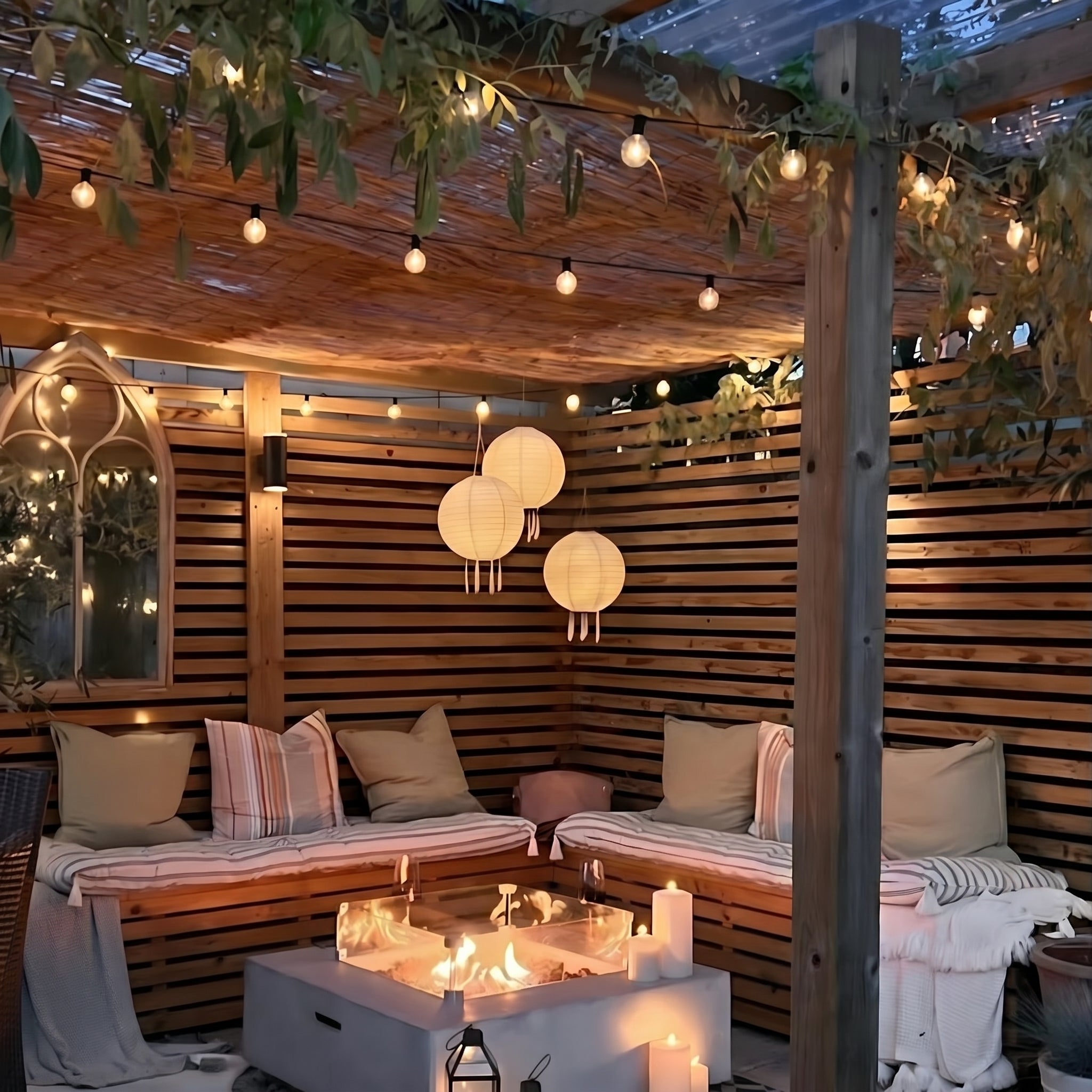 Solar LED - Laternen - Lichterkette für Außenbereich und Garten - Beleuchtung - Voldeva