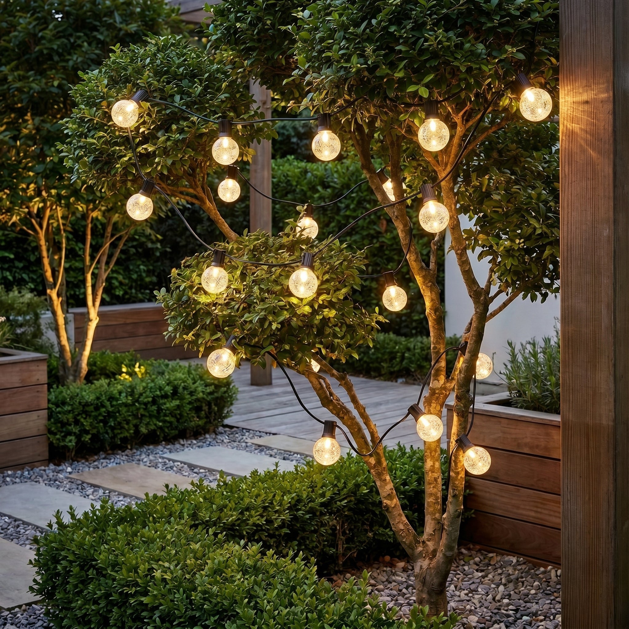 Solar LED - Lichterkette Kristallkugeln für Garten und Terrasse - Lichterkette - Voldeva