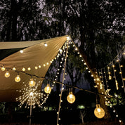 Solar LED - Lichterkette mit Kristallkugeln - Beleuchtung - Voldeva