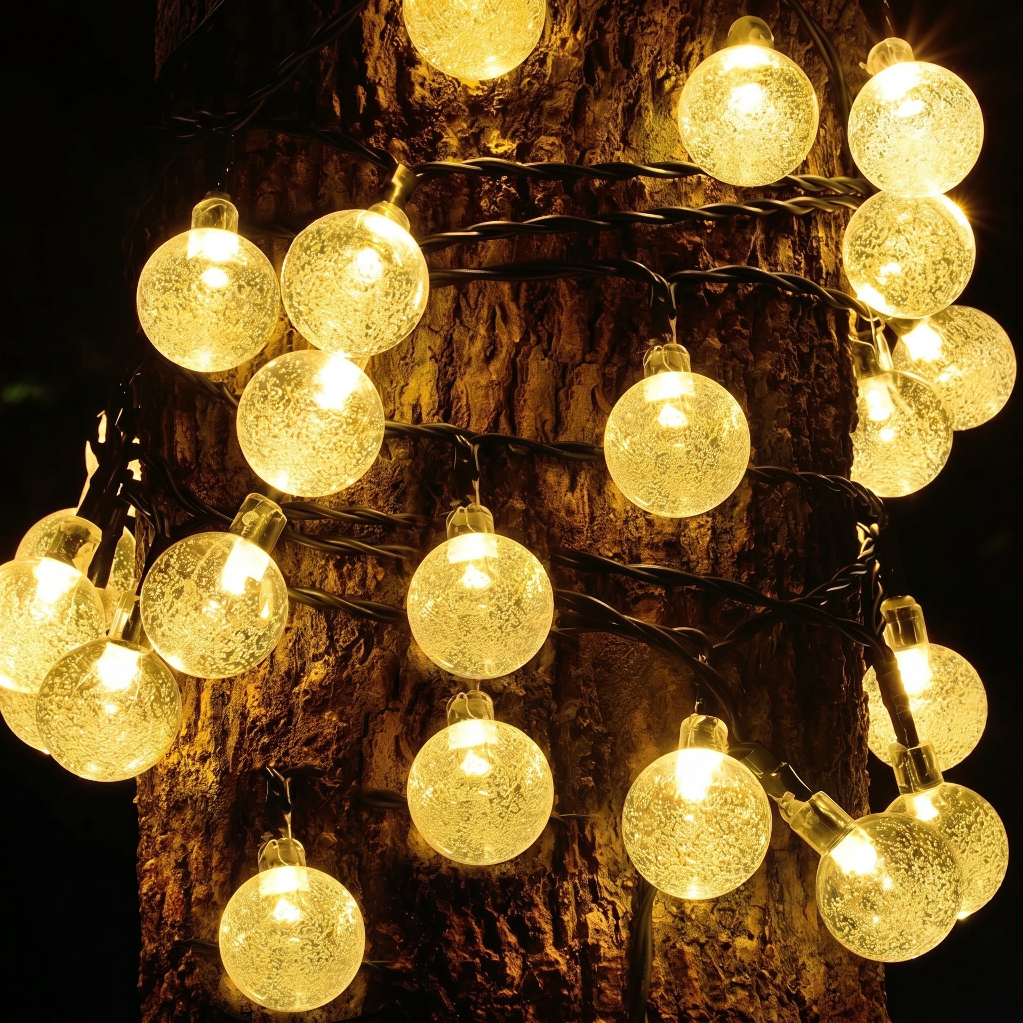 Solar LED - Lichterkette mit Kristallkugeln - Beleuchtung - Voldeva