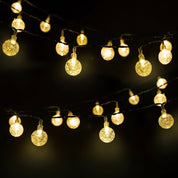 Solar LED - Lichterkette mit Kristallkugeln - Beleuchtung - Voldeva
