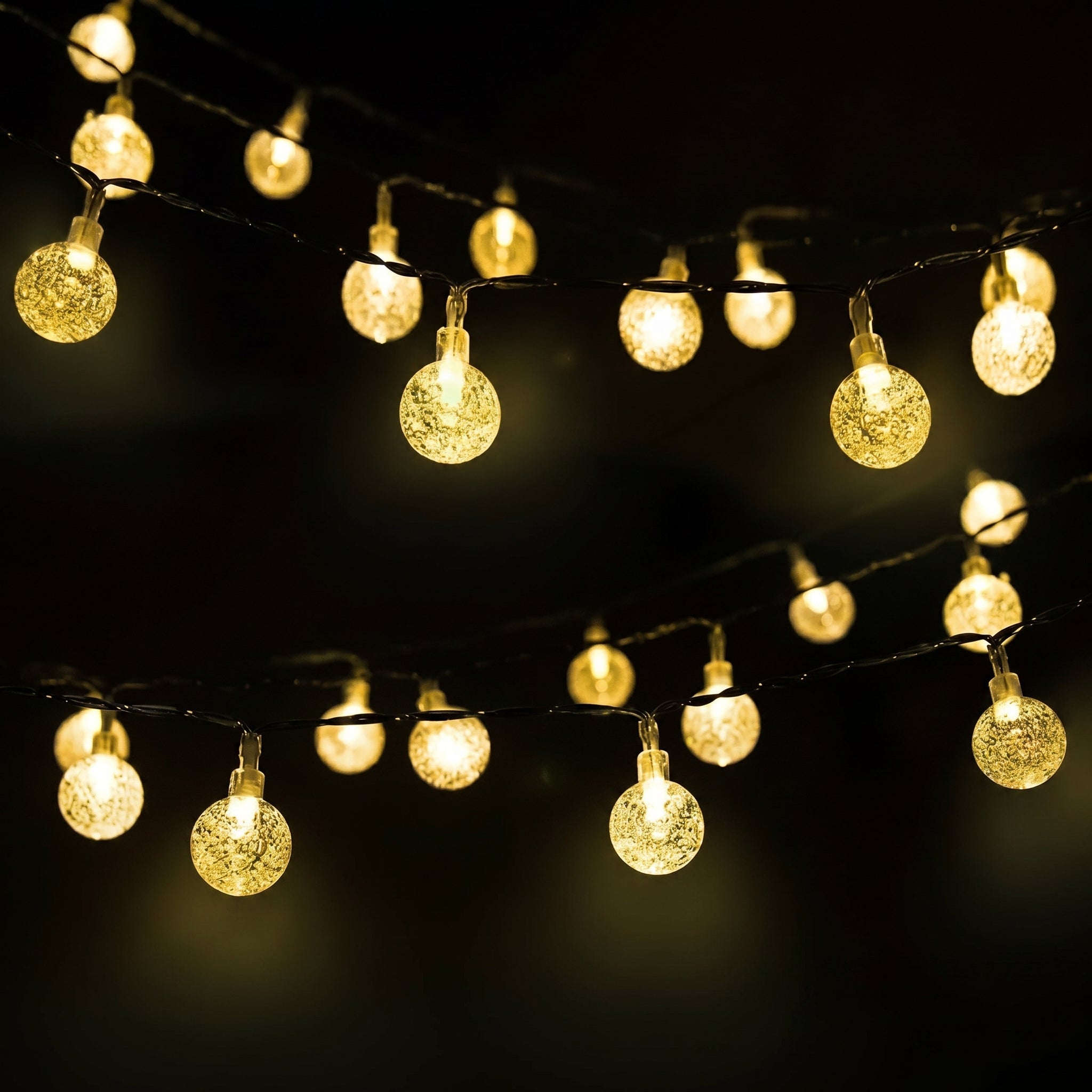 Solar LED - Lichterkette mit Kristallkugeln - Beleuchtung - Voldeva