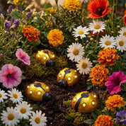 Solar LED Metall Marienkäfer Gartendekoration - Gartendekoration - Gelb - Voldeva