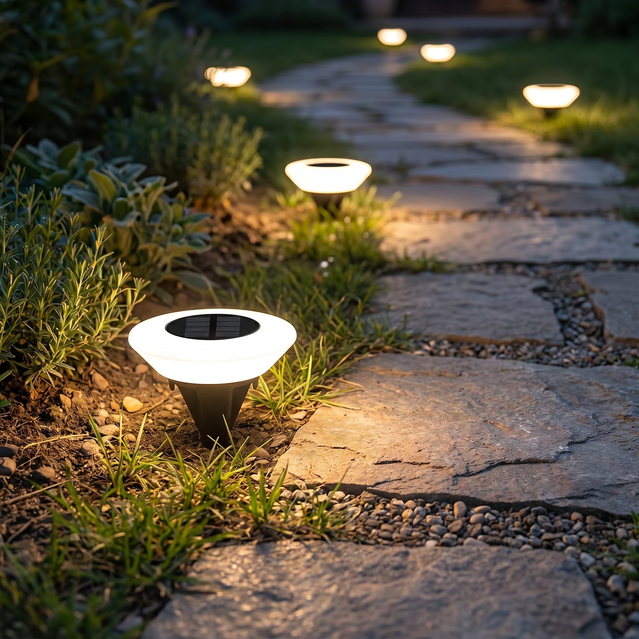 Solar LED - Rundleuchte für Terrasse und Gartenweg - Solar - LED - Leuchte - Voldeva