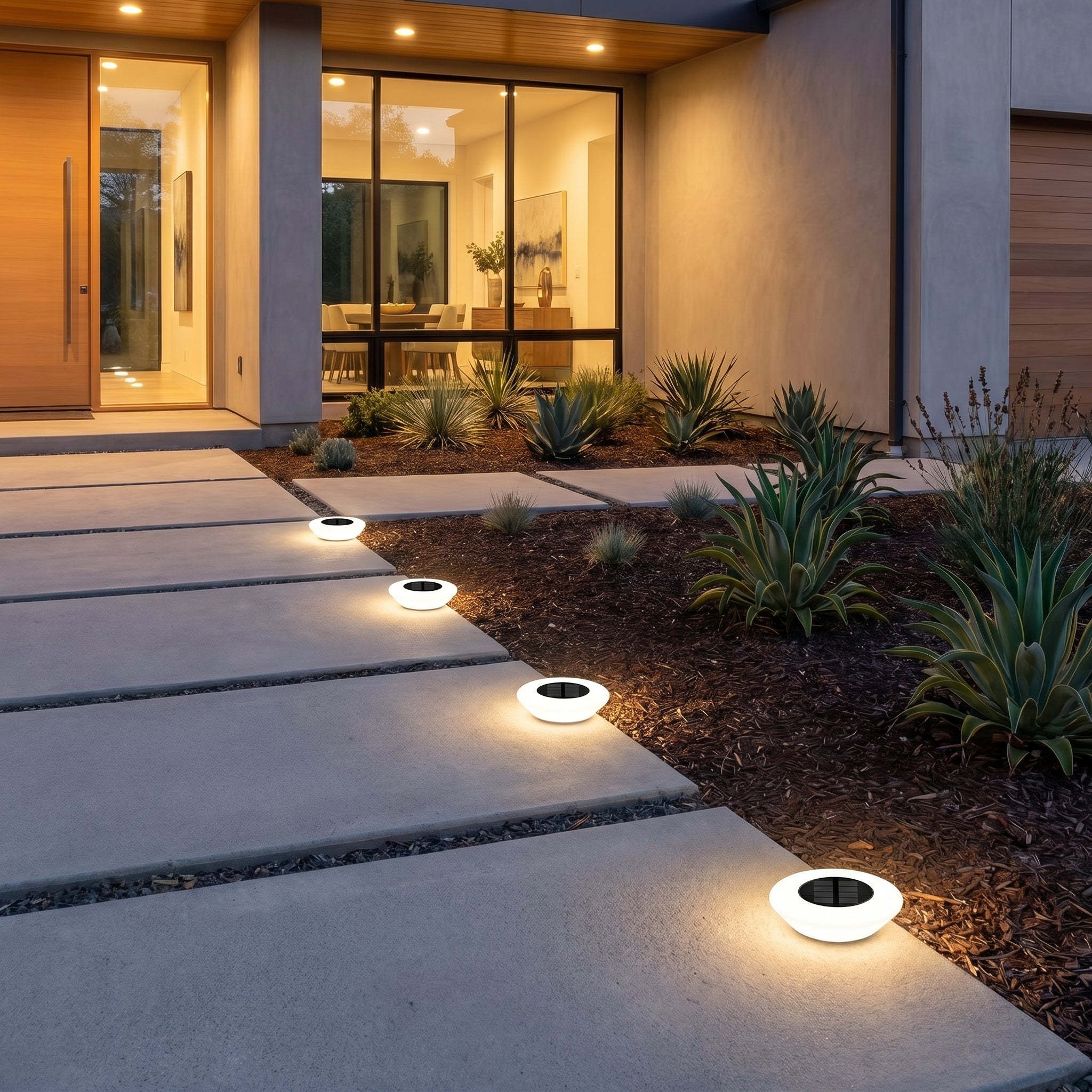 Solar LED - Rundleuchte für Terrasse und Gartenweg - Solar - LED - Leuchte - Voldeva
