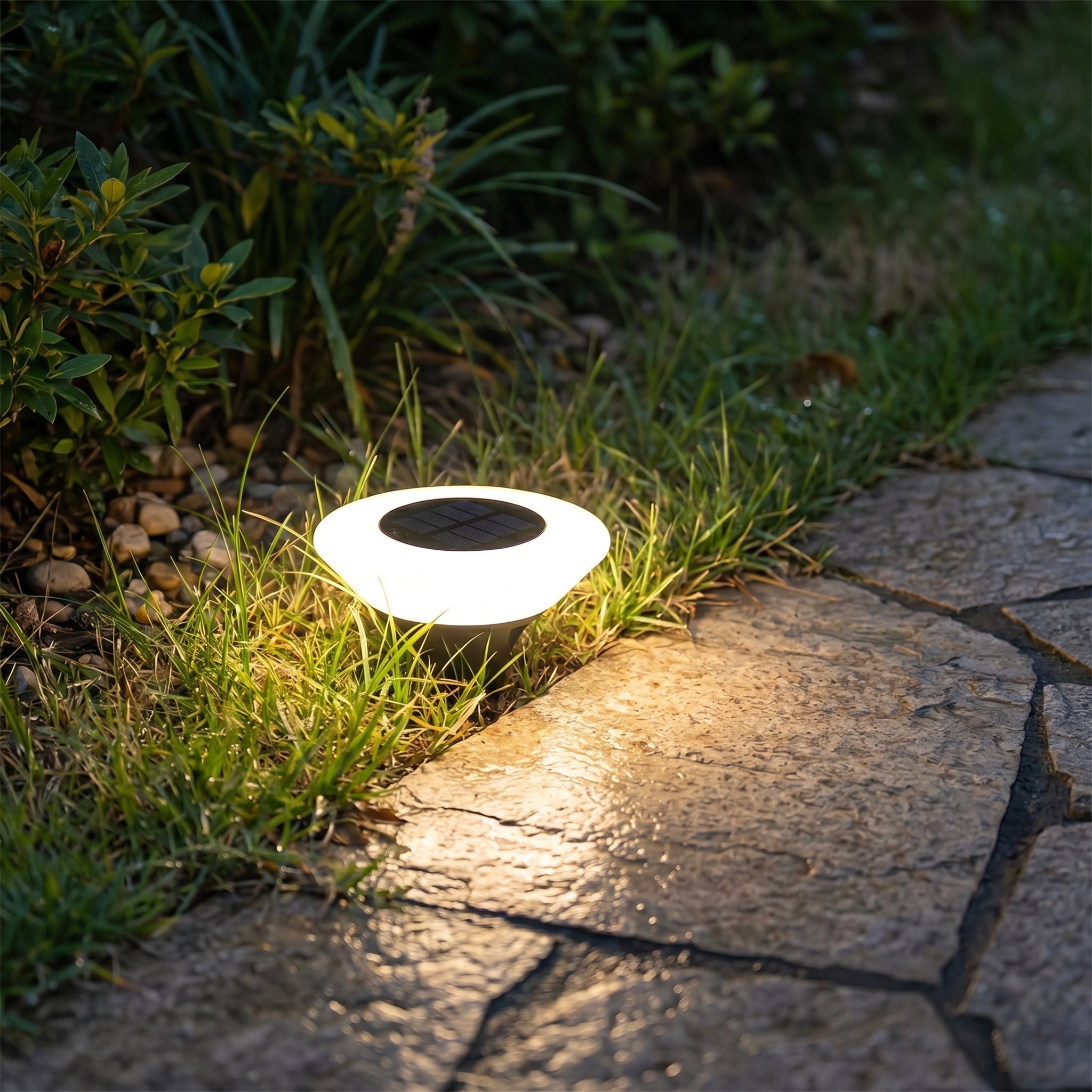 Solar LED - Rundleuchte für Terrasse und Gartenweg - Solar - LED - Leuchte - Voldeva