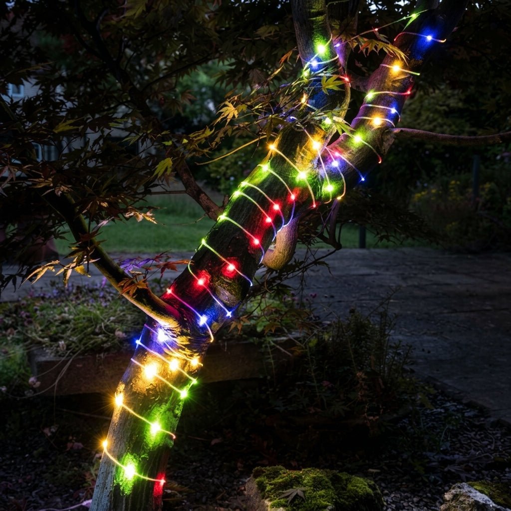 Solar Lichterkette Außen für Garten und Terrasse - Lichterkette - Mehrfarbig - Voldeva