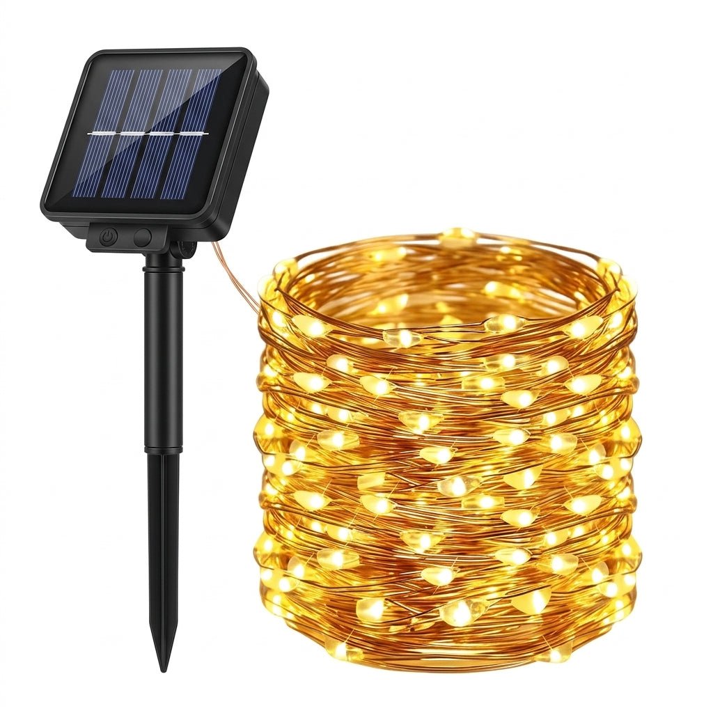 Solar Lichterkette Außen für Garten und Terrasse - Lichterkette - Warm - Voldeva