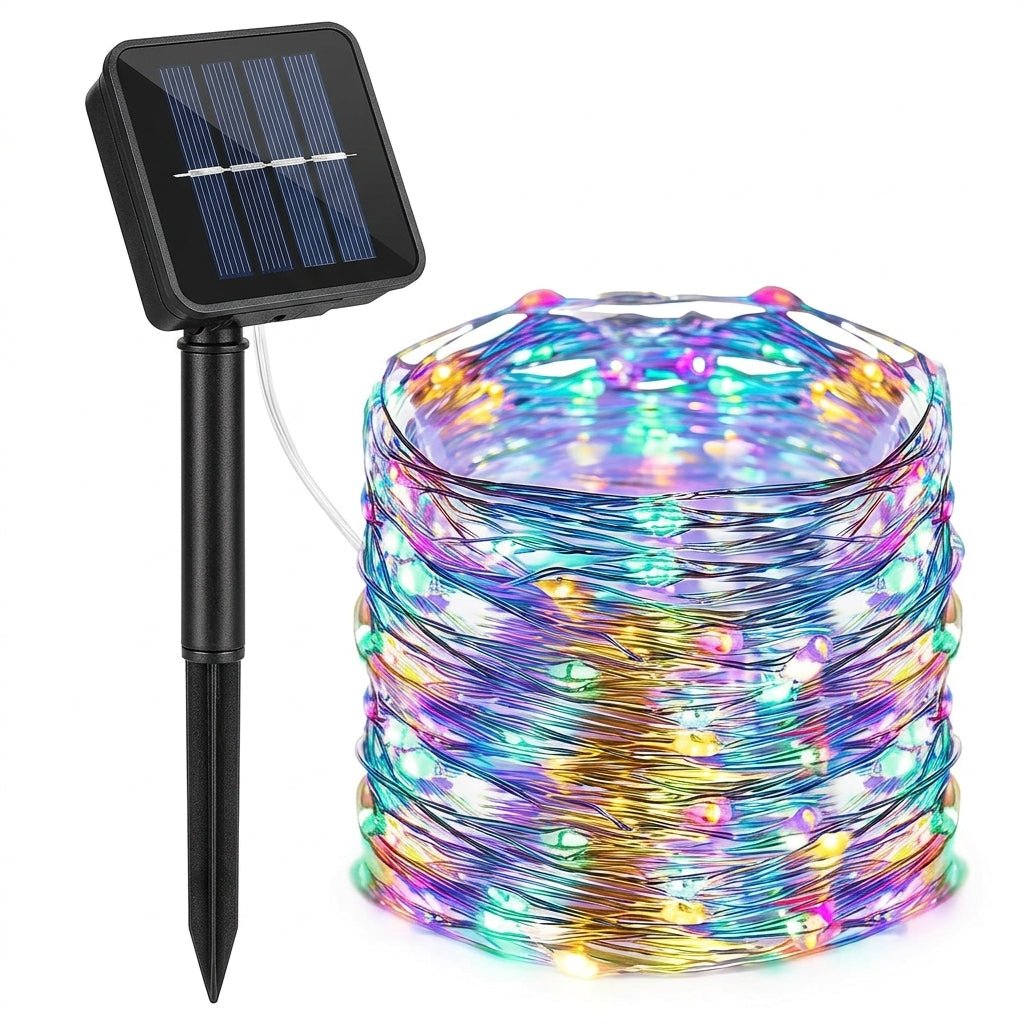 Solar Lichterkette Außen für Garten und Terrasse - Lichterkette - Weiß - Voldeva