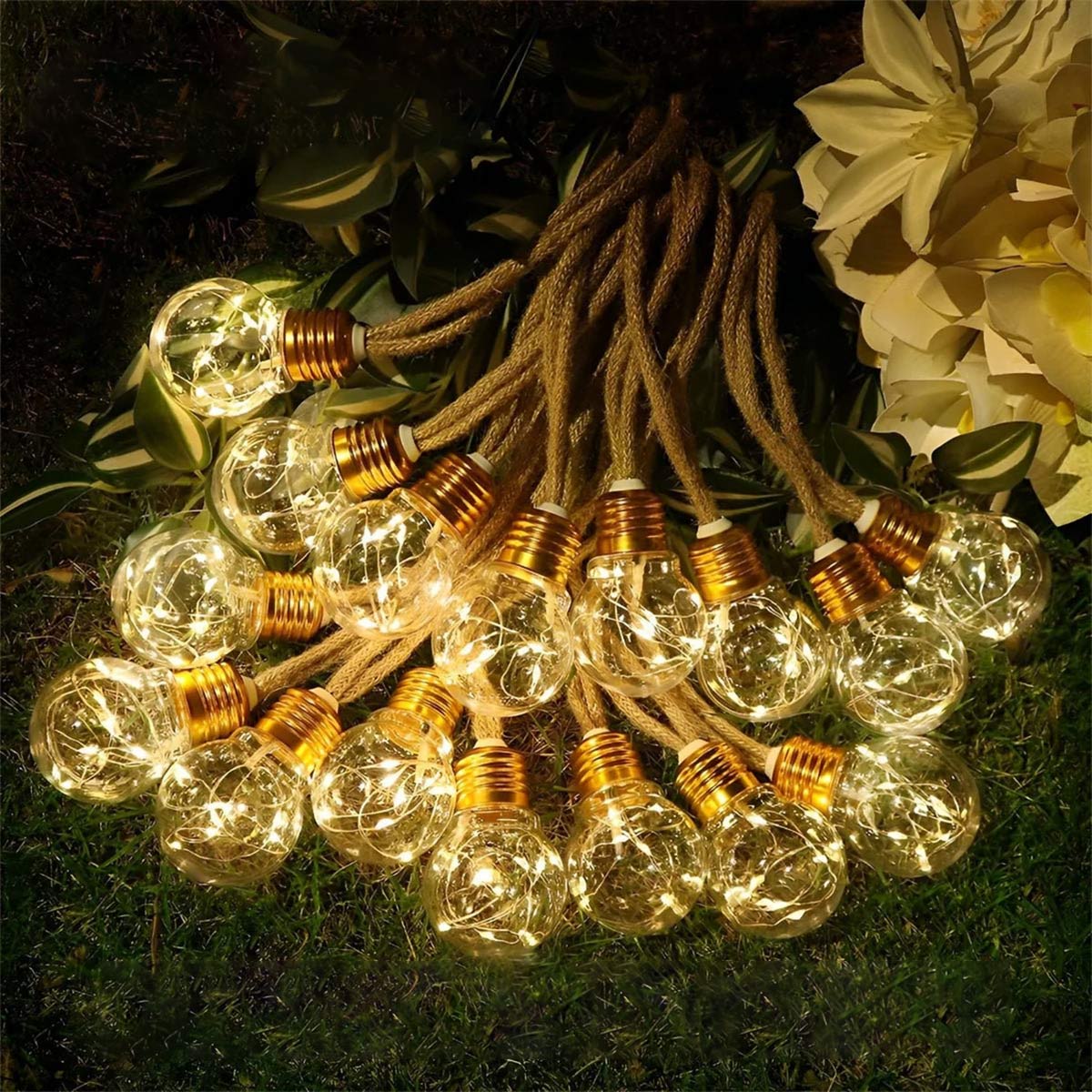 Solar Lichterkette Retro Glühbirnen Wasserdicht für Außenbereich - Lichterkette - Rund - Voldeva