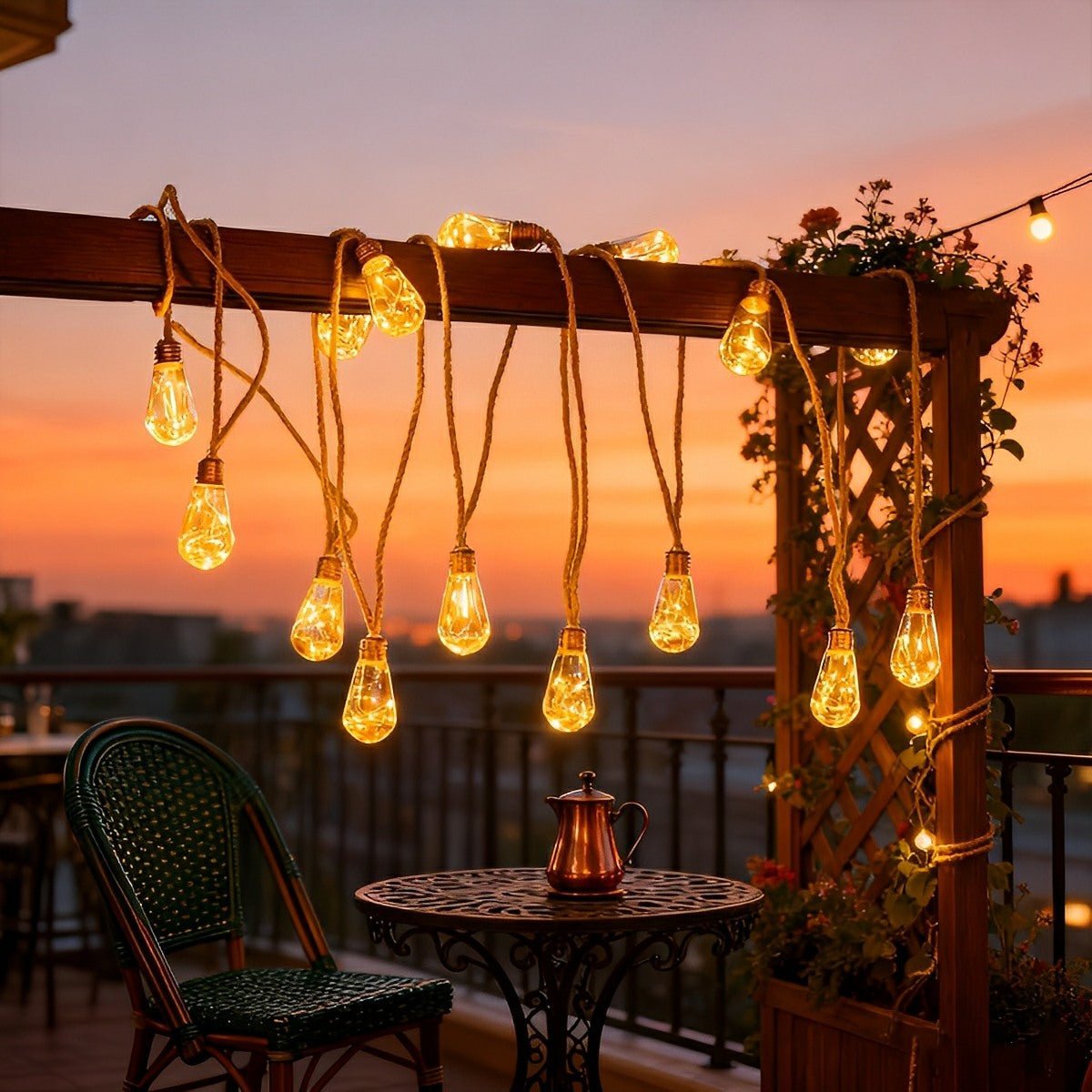 Solar Lichterkette Retro Glühbirnen Wasserdicht für Außenbereich - Lichterkette - Oval - Voldeva