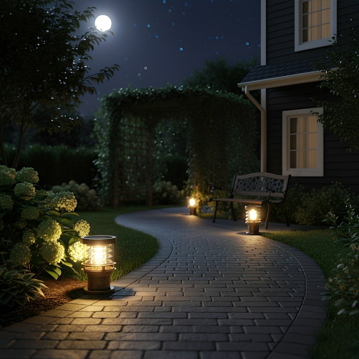 Solar - Pollerleuchte für den Gartenweg - Landscape Pathway Lighting - Bronze - Voldeva