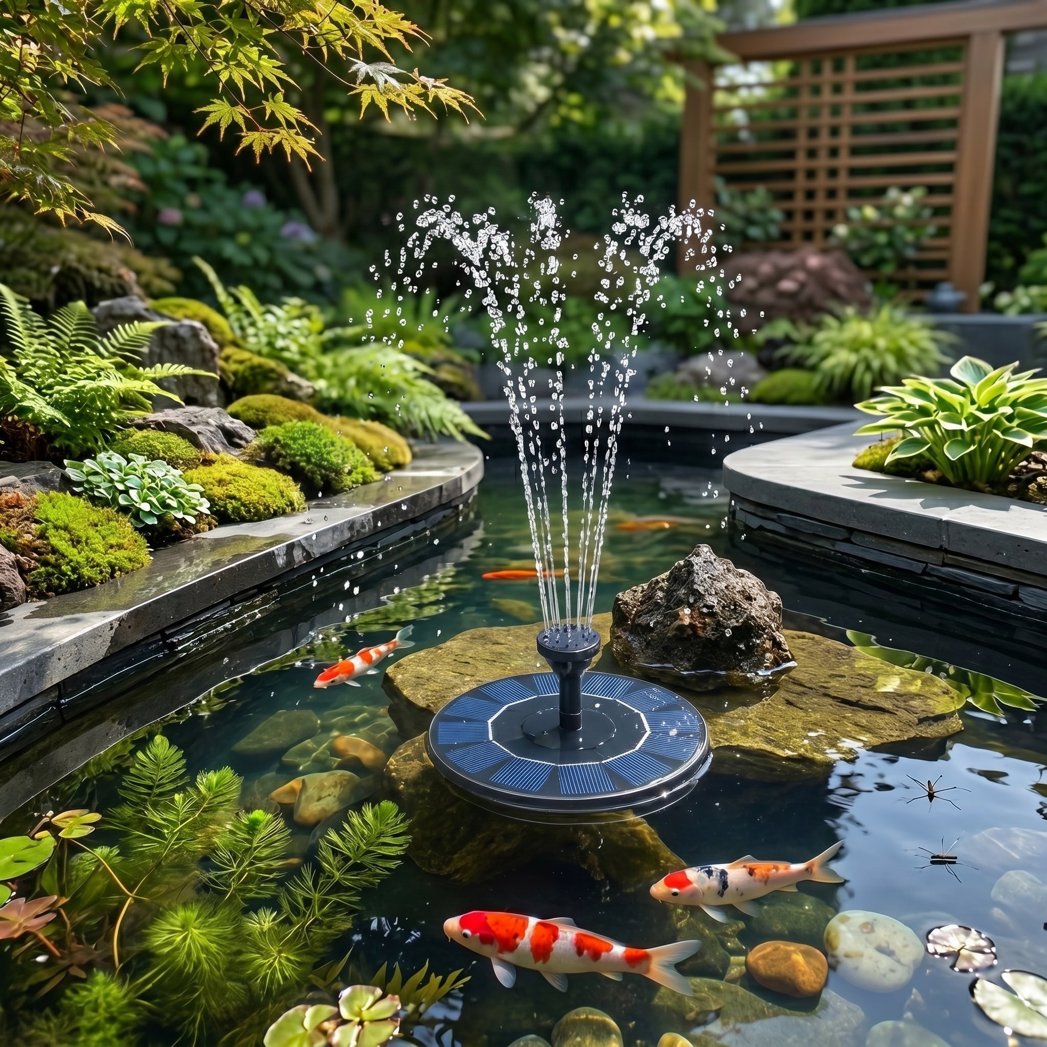 Solar Schwimmende Wasserpumpe mit Springbrunnenfunktion - Solarbetriebene Wasserpumpe - Voldeva