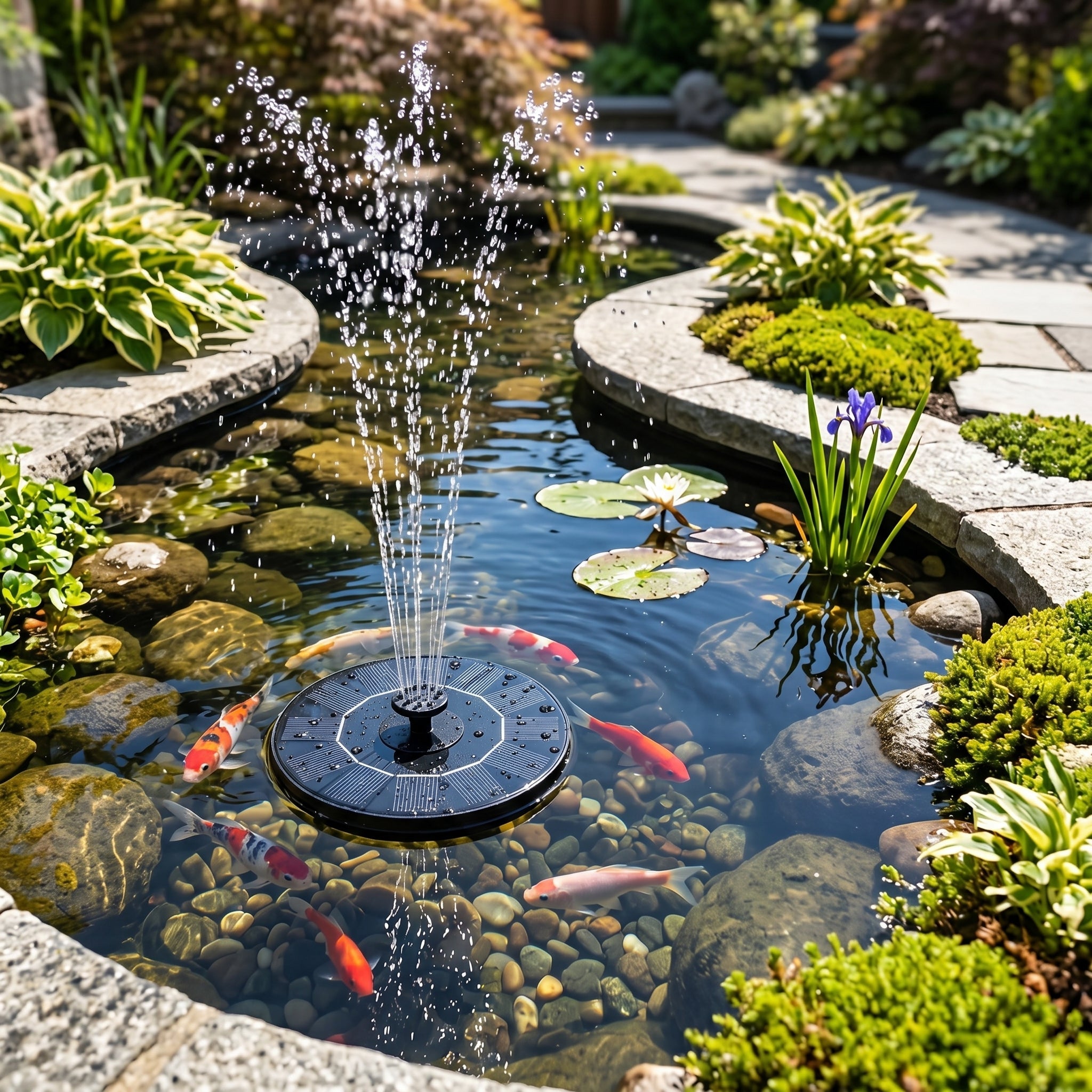 Solar Schwimmende Wasserpumpe mit Springbrunnenfunktion - Solarbetriebene Wasserpumpe - Voldeva