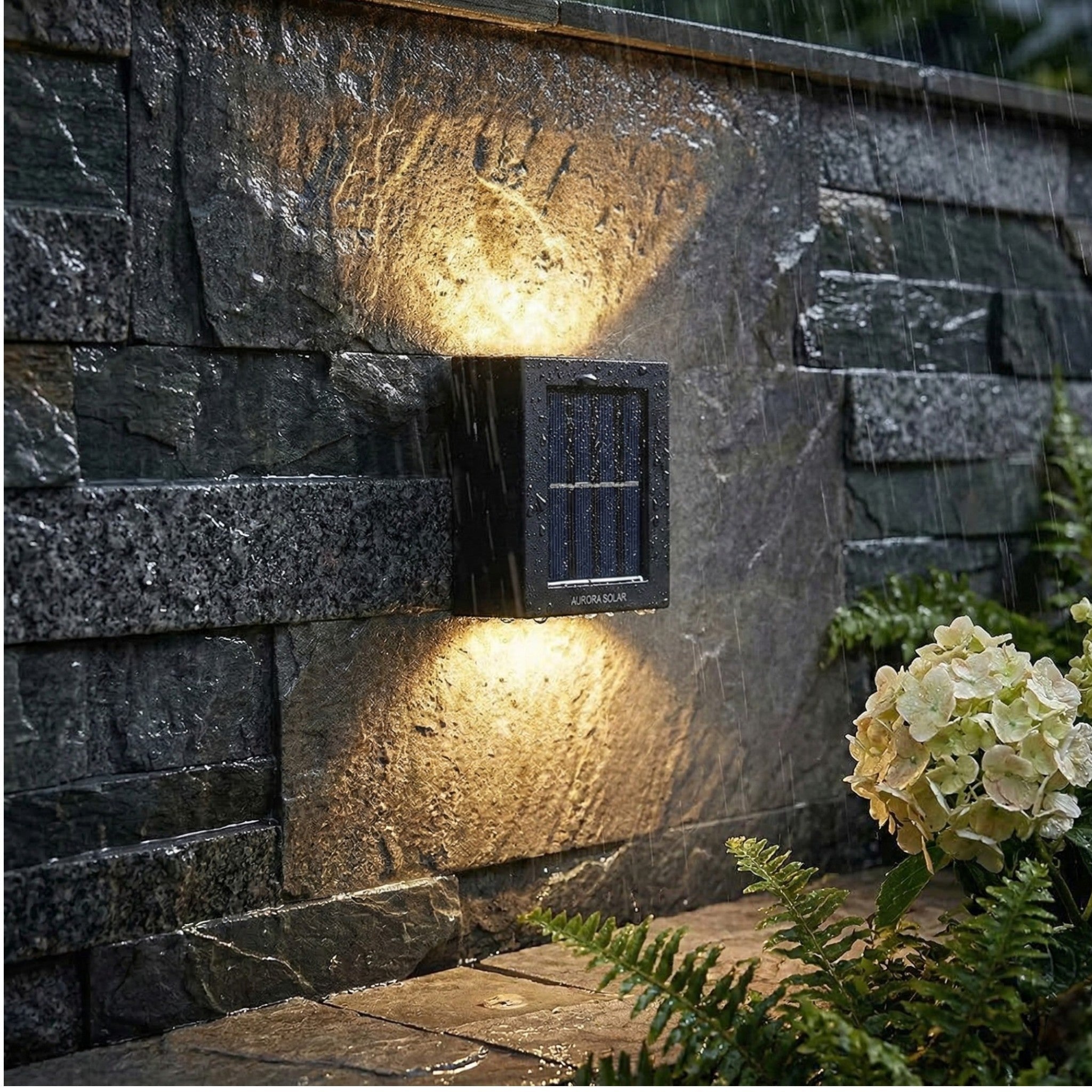 Solar Wandleuchte Mit Stilvollem Up & Down Lichteffekt - Solar - LED - Licht - Voldeva