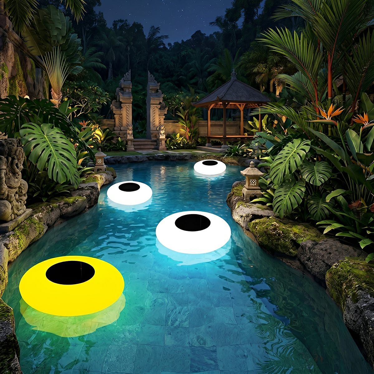 Solarbetriebene RGB - LED - Gartenleuchte - Gartenleuchte - Voldeva