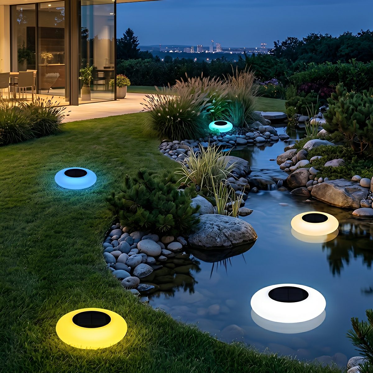 Solarbetriebene RGB - LED - Gartenleuchte - Gartenleuchte - Voldeva