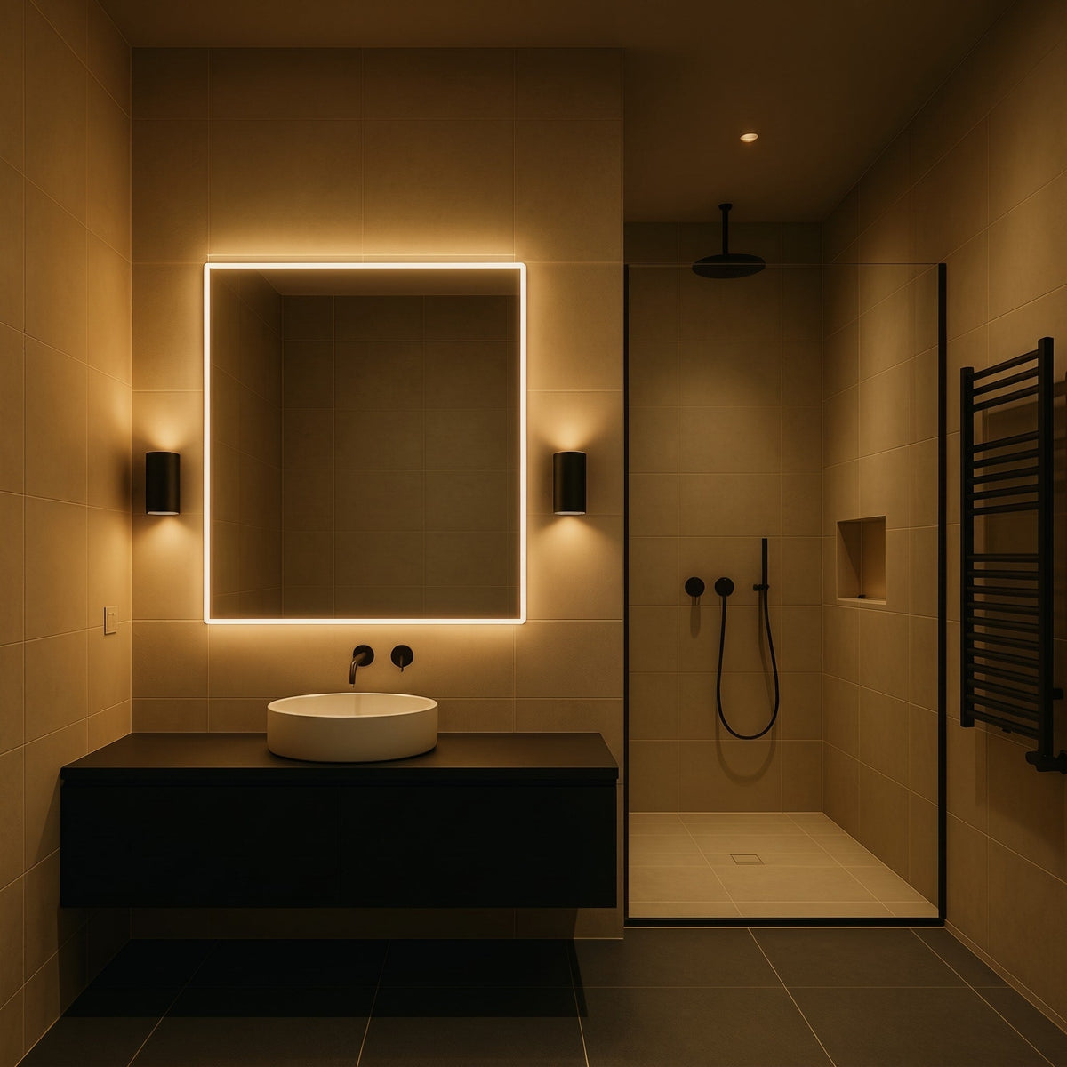 Steckdosen Wandleuchte mit Dämmerungssensor und Lichtdimmer - Night Lights & Ambient Lighting - Schwarz - Voldeva