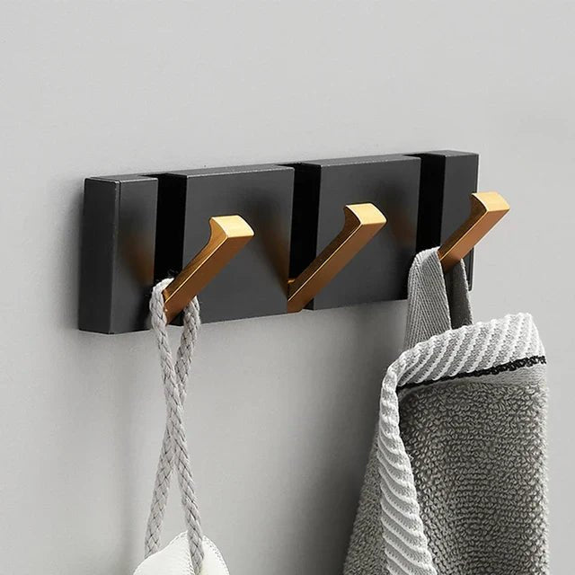 Stilvoller Klappbarer Wandhaken für platzsparende Ordnung - Wandhaken - Gold - Voldeva